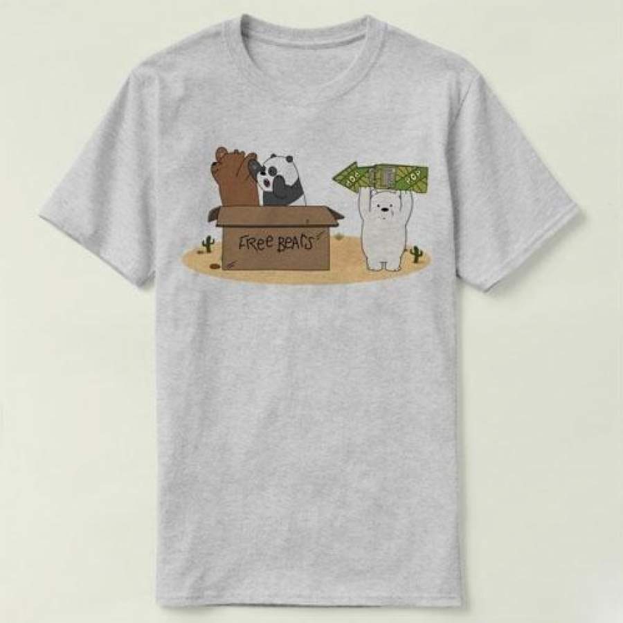 We Bare Bears tee Free Bears short sleeve cotton t-shirt women and men