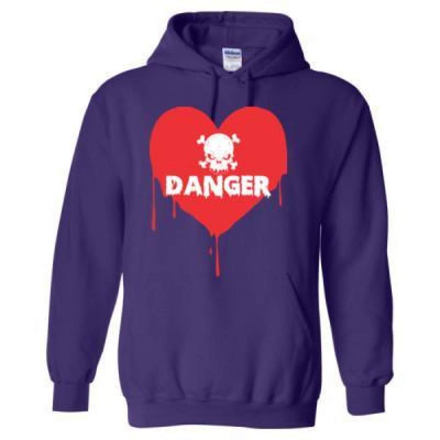 AGR Heart Love Danger – Heavy Blend™ Hooded Sweatshirt