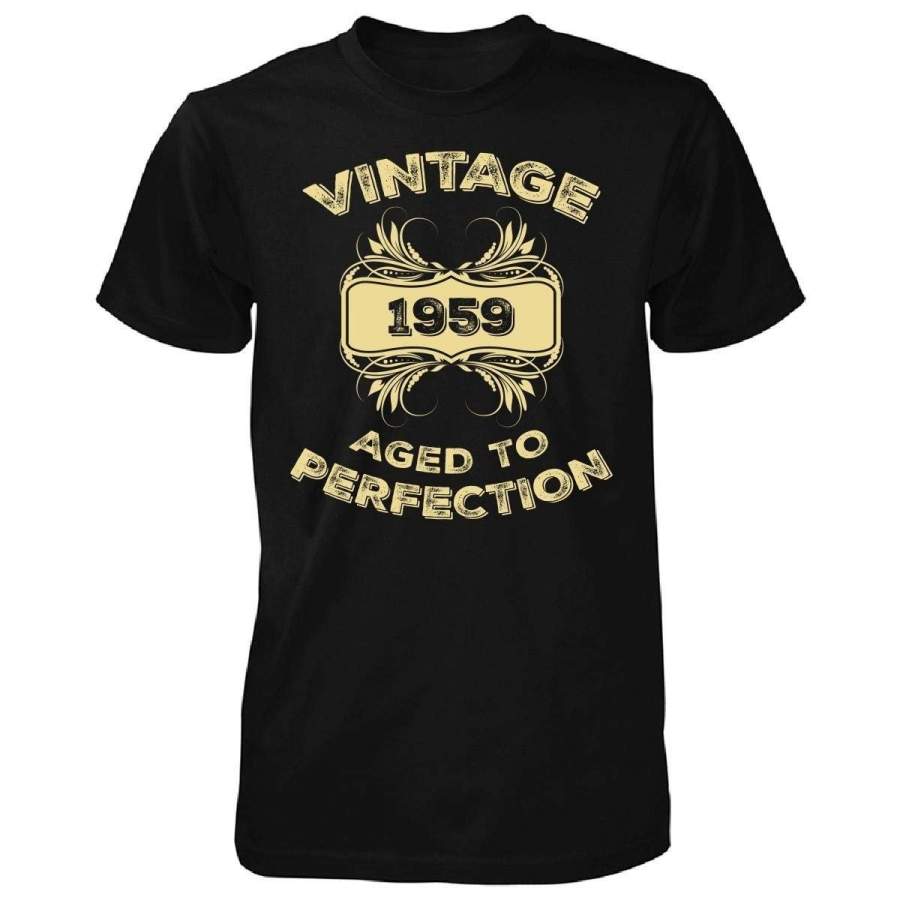 Vintage 1959 Aged To Perfection Birthday Gift Men Cotton T-Shirt