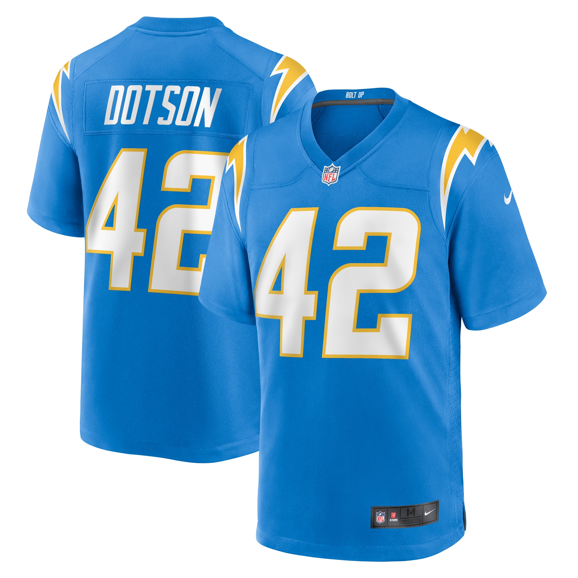 Elijah Dotson Los Angeles Chargers Team Game Jersey – Powder Blue