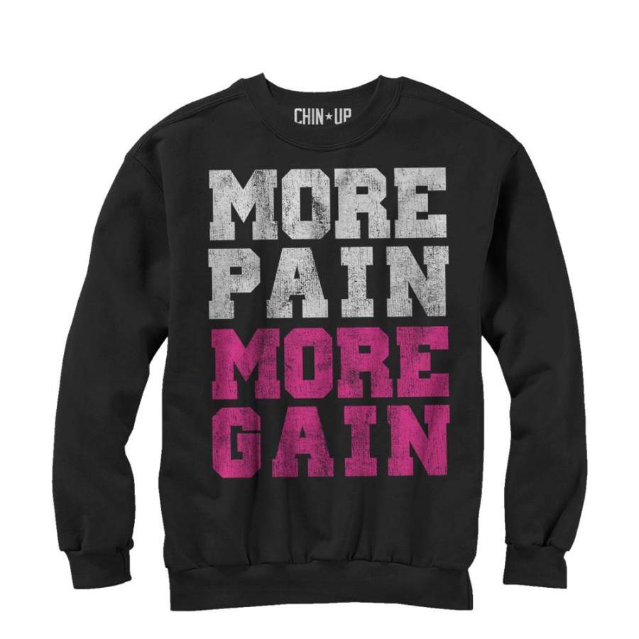 CHIN UP Women’s More Gain  Sweatshirt Black