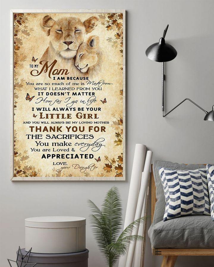 [Personalized Name] Lion Daughter Gift For Mom You Will Always Be My Loving Mother  – Gift For Mother’S Day, Gift For Home Decor For Family – Matte Canvas