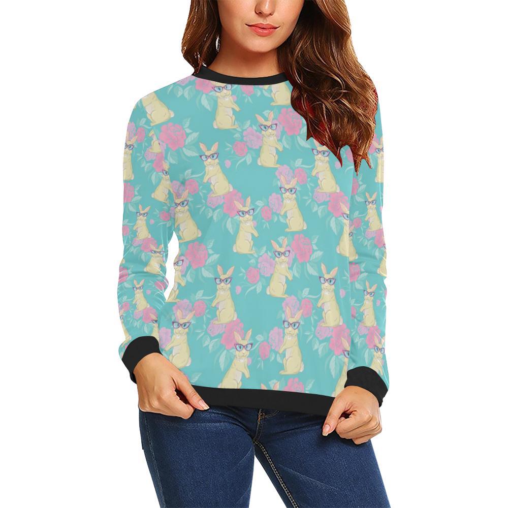 Rabbit Pattern Print Design Rb05 Women Long Sleeve Sweatshirt