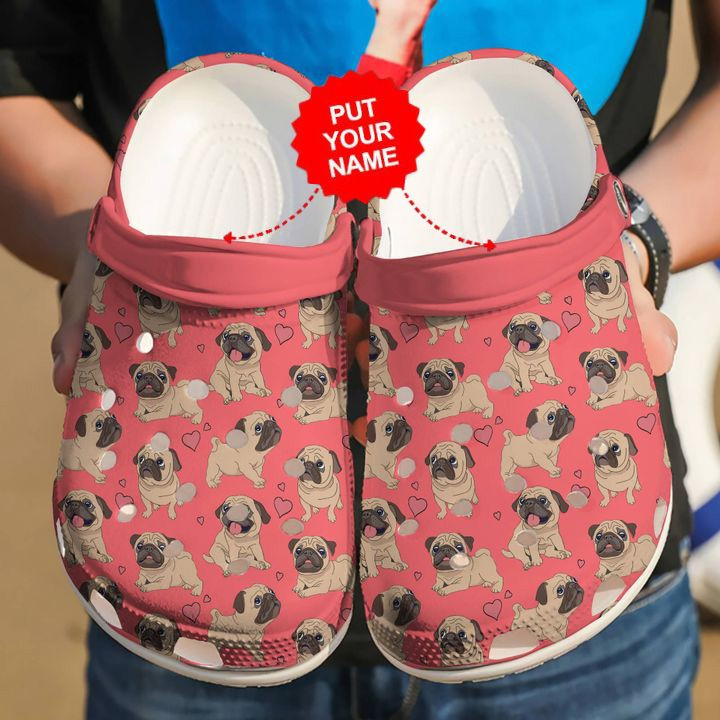 Dog Crocs – Pug I Love Pugs Custom Clog Shoes For Men And Women
