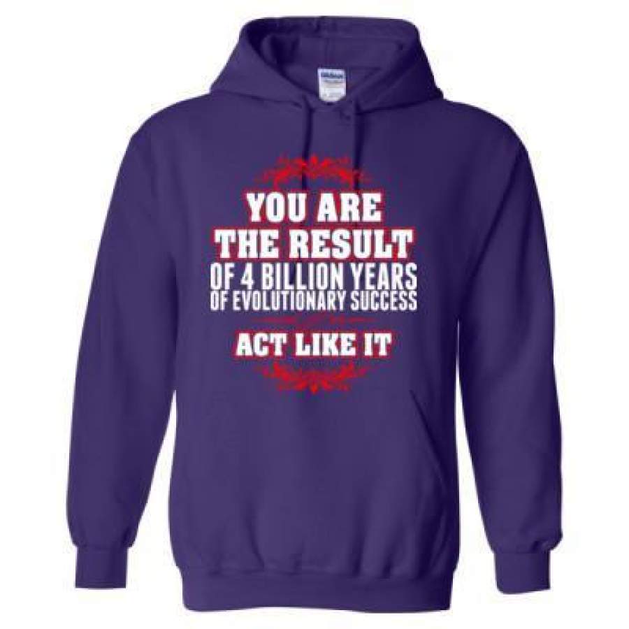 AGR You Are The Result Of 4 Billion Years Of Evolutionary Success Act Like It – Heavy Blend™ Hooded Sweatshirt