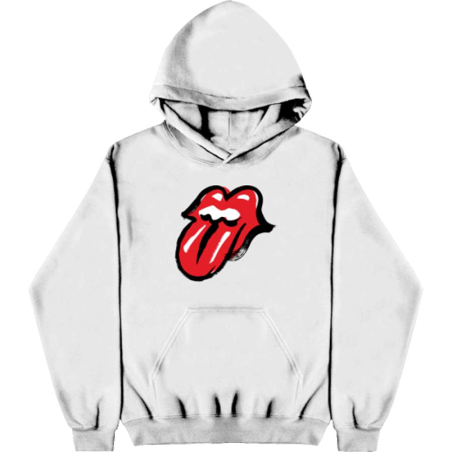 The Rolling Stones Logo Mens Hoodie White