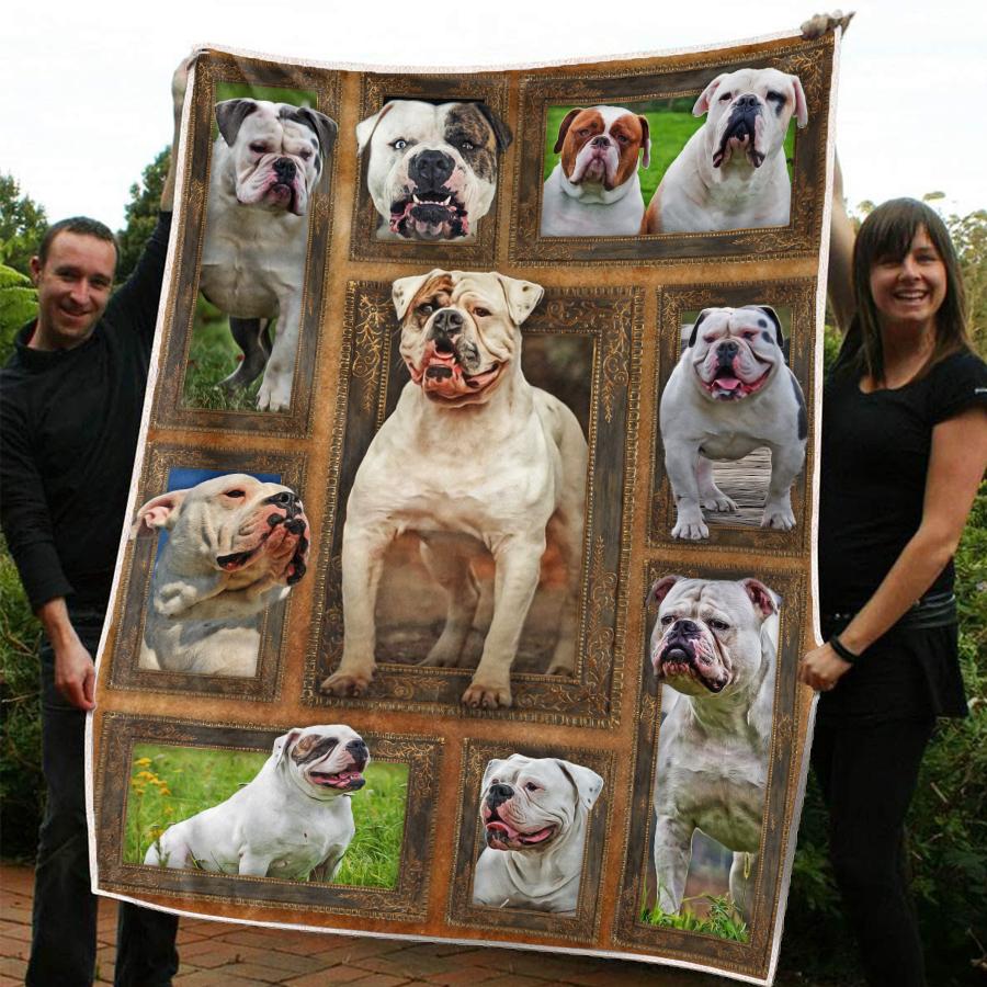 American Bulldog Blanket Dog Blanket Custom Design