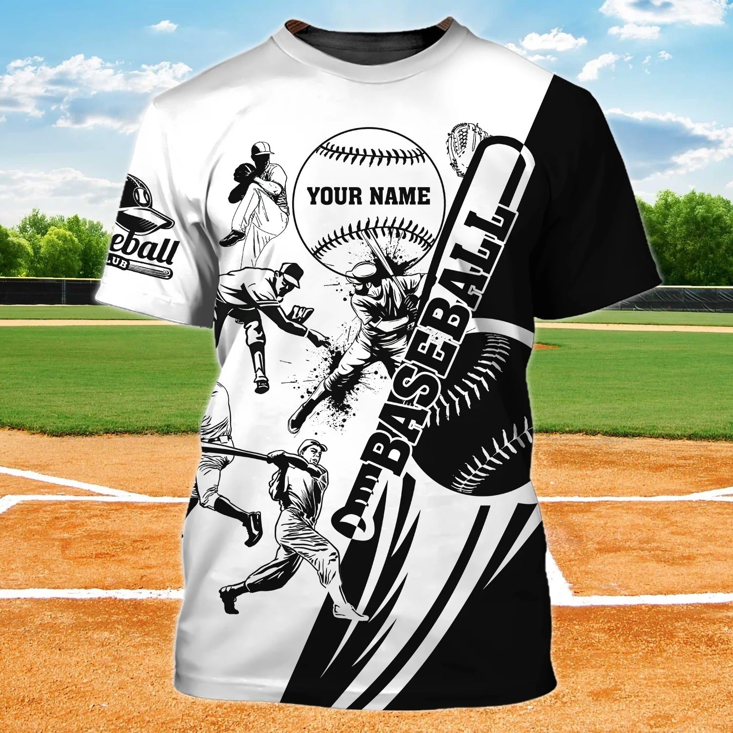 Custom Baseball Shirt, 3D Print Baseball T Shirt, Baseball Team Uniform, Baseball Player Gifts