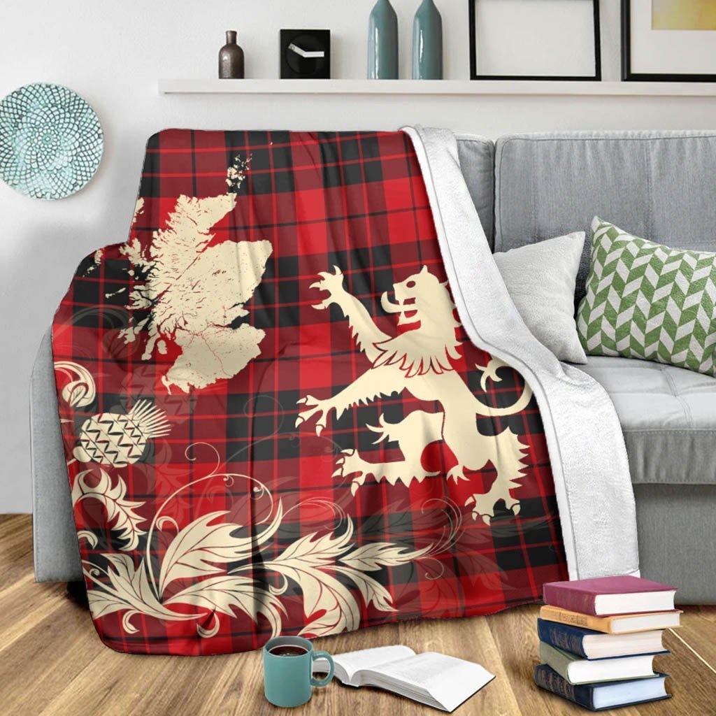 Tartan Blanket Macleod Of Raasay Tartan Scotland Lion Thistle Map Plaid Blanket