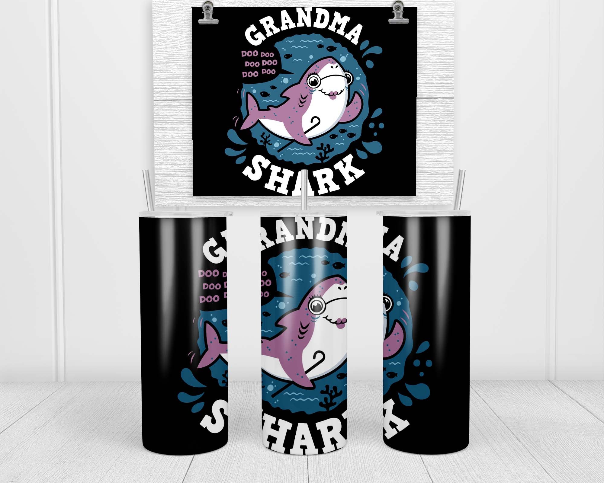 Shark Family Grandma Double Insulated Stainless Steel Tumbler