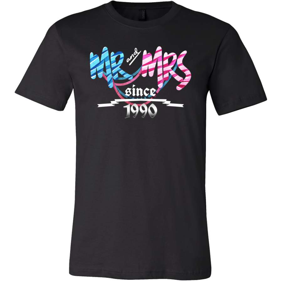 Anniversary Gift Mr and Mrs Since 1990 Marriage, Couples Tee shirt