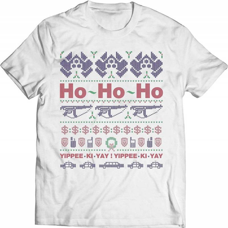 John Mcclane Ho Ho Ho Yippee Ki Yay Ugly Christmas Sweater Funny T-Shirt