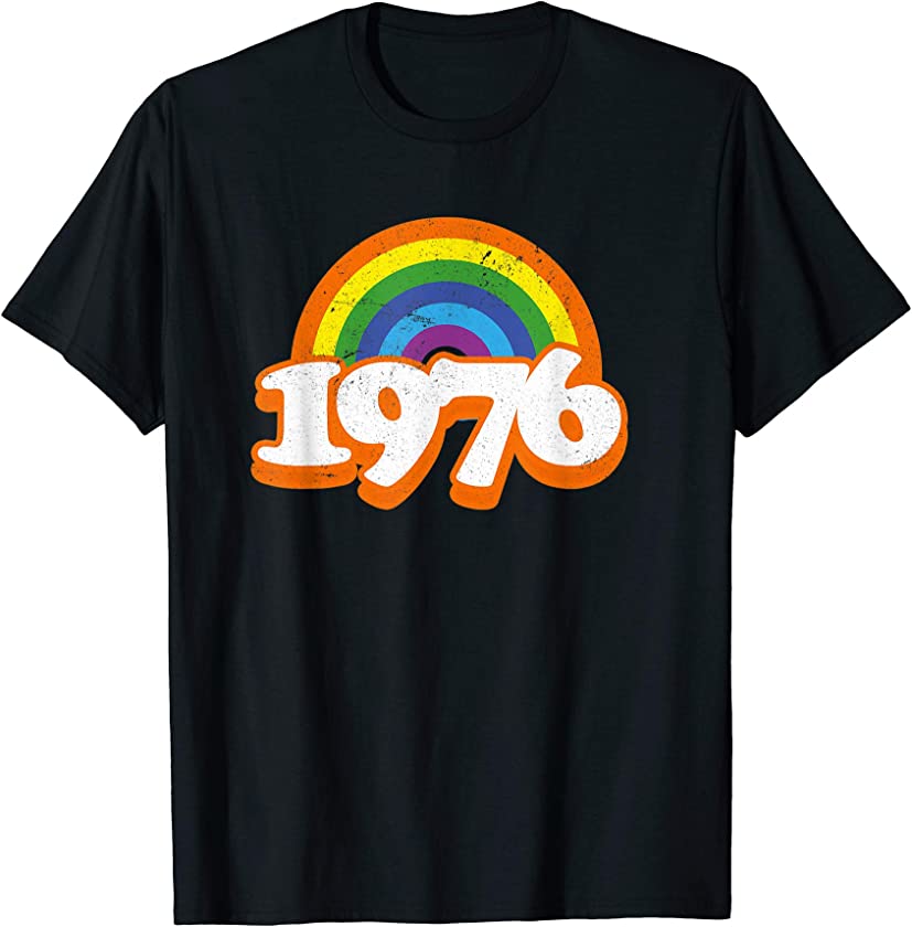 Vintage Rainbow College High School Class of 76 1976 Reunion T-Shirt