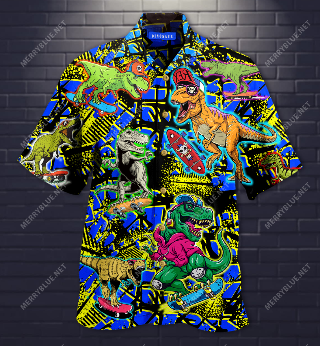 Dinosaur Skateboard Hawaii Shirt Ha9544