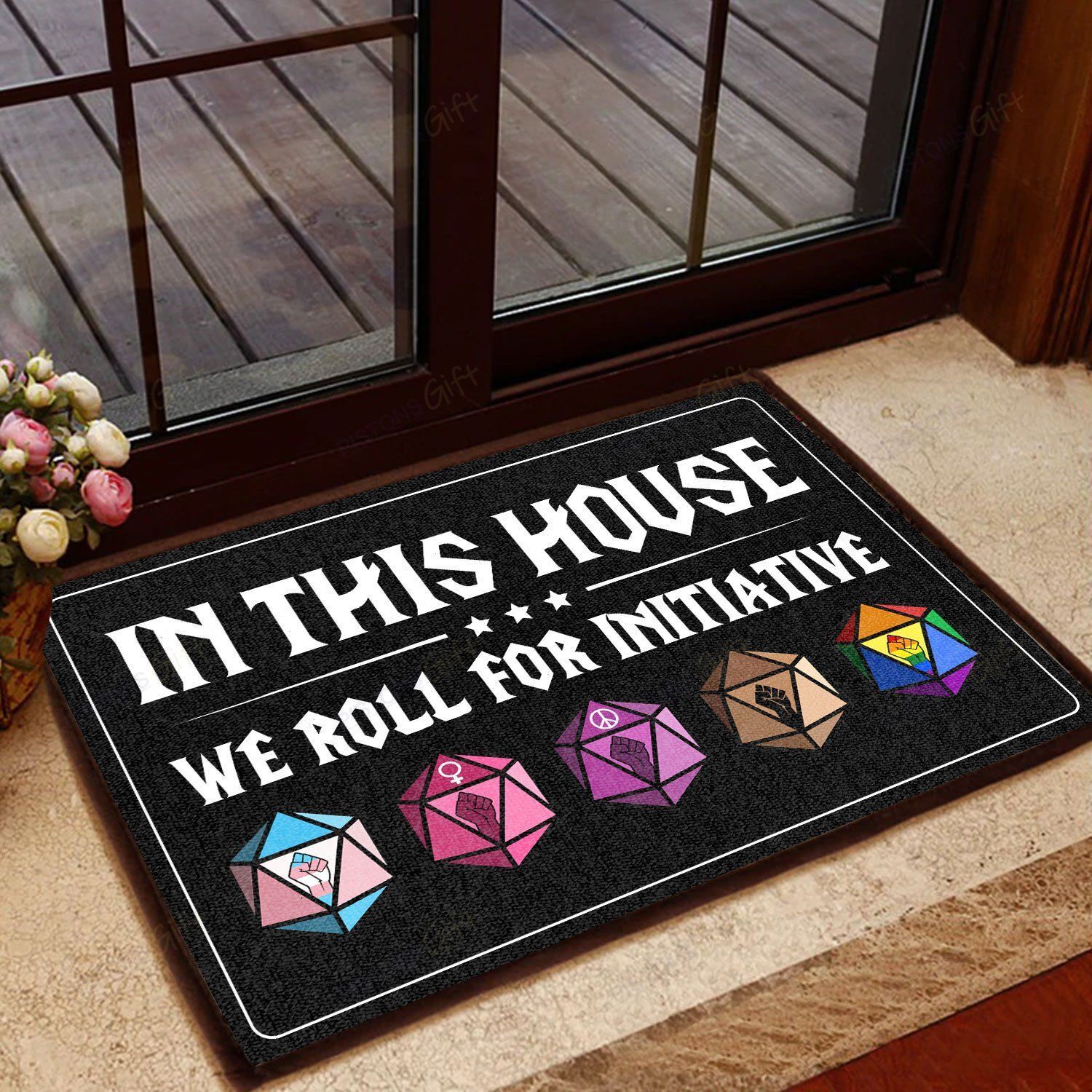 We Roll For Initiative All Over Printing Doormat