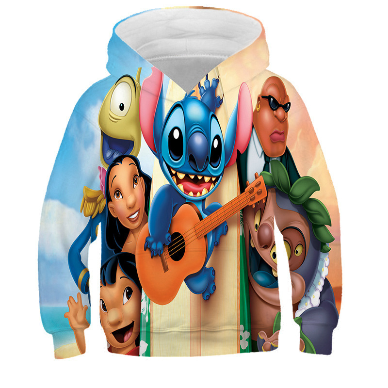 Winter Children Disney Stitch Fashion Clothing Boys Long Sleeve Hoody Kids Sweatshirt Casual Clothes Boys Cool Stitch Hoodie alx