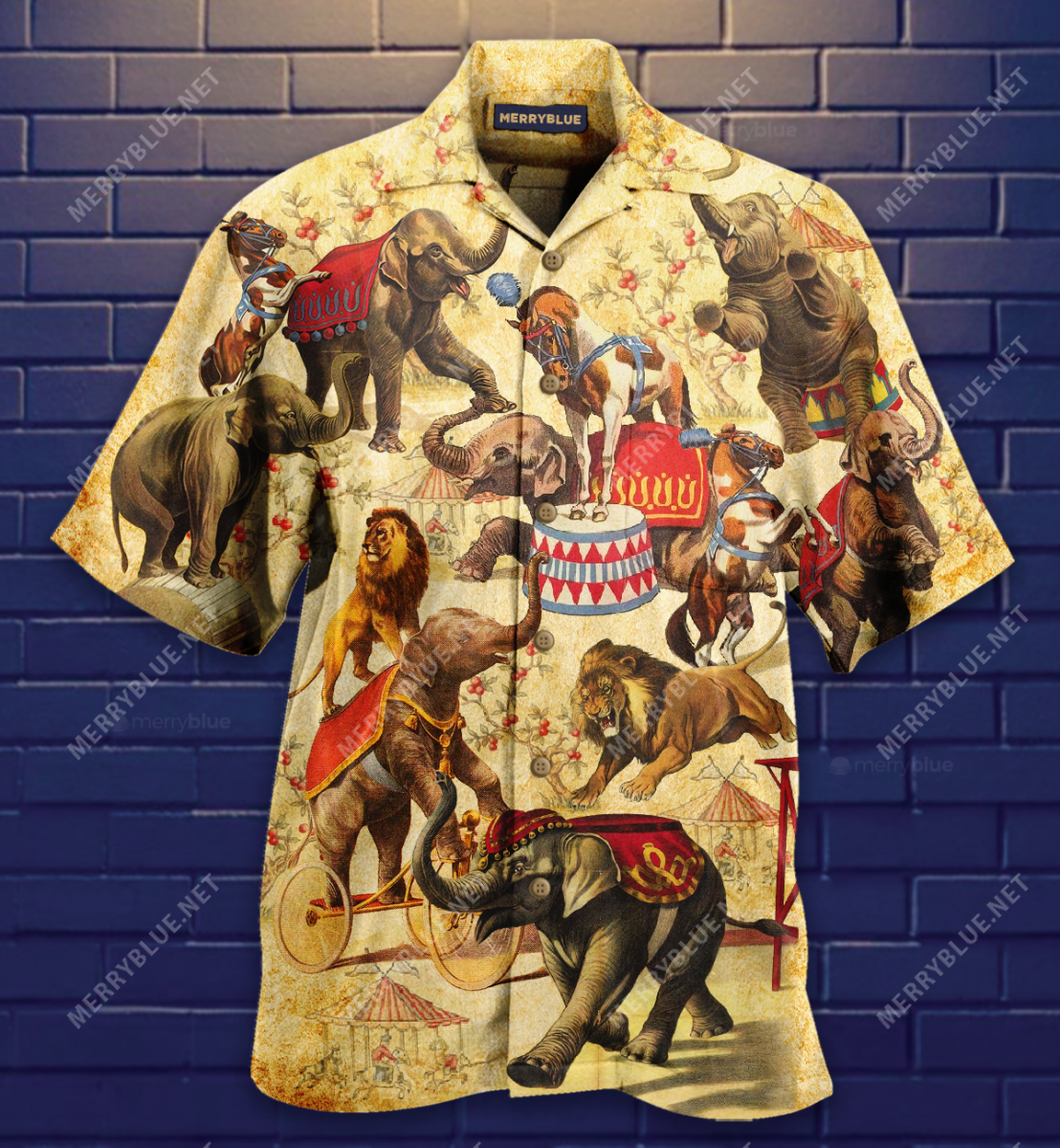 Amazing Elephant Circus Show Unisex Hawaiian Shirt