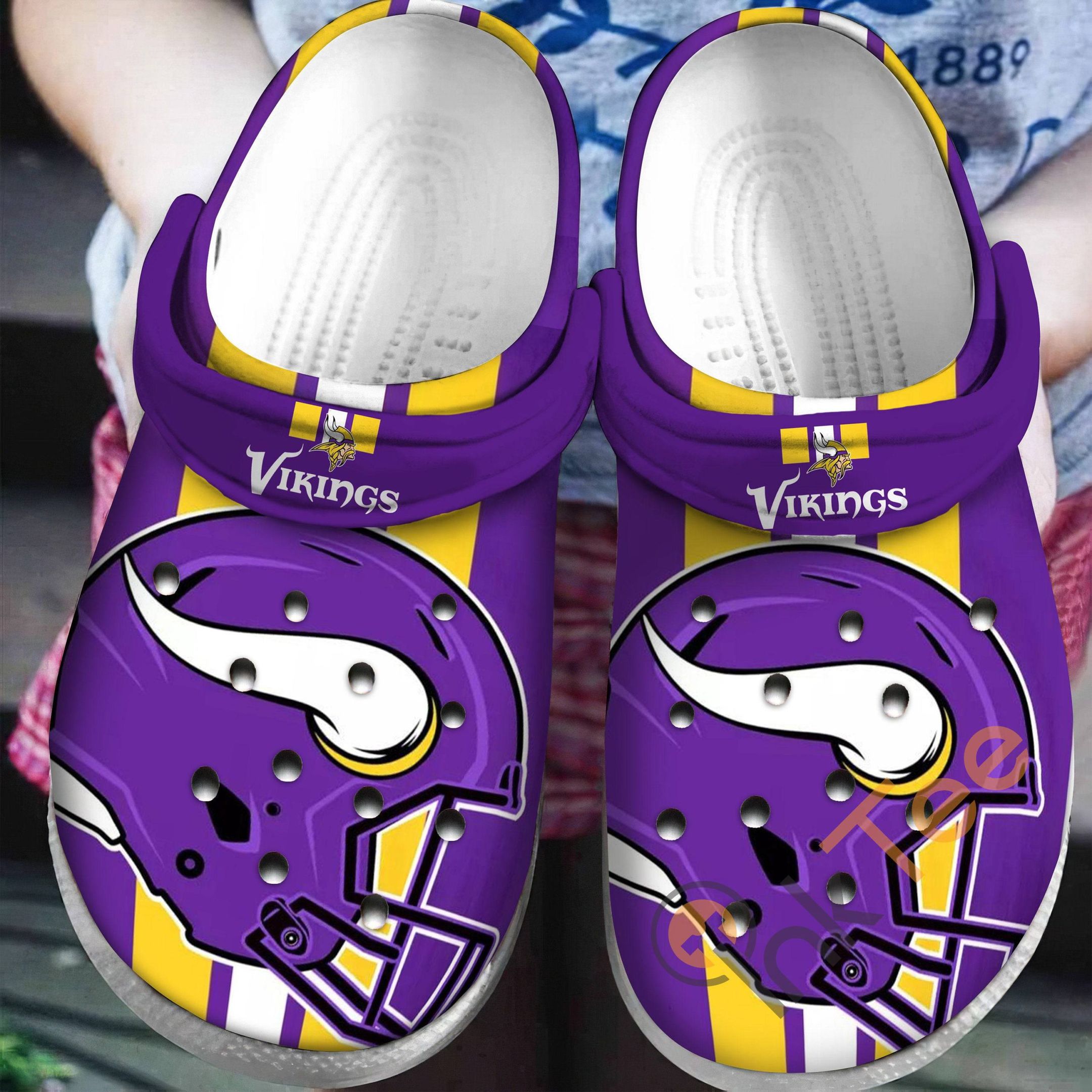 Minnesota Vikings Sku35 Crocs Crocband Clog Comfortable For Mens Womens Classic Clog Water Shoes