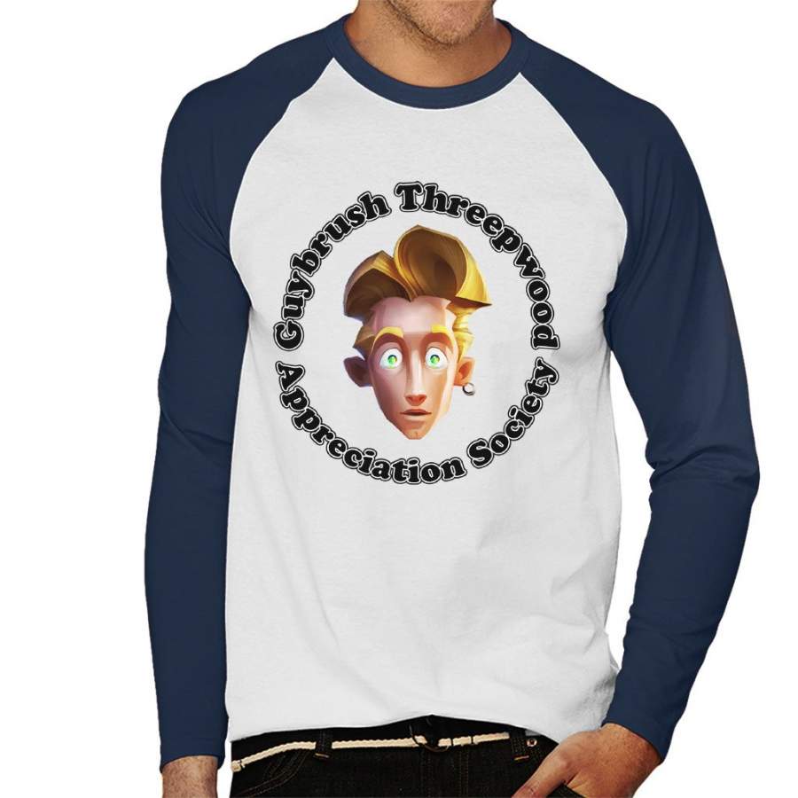 Monkey Island Guy Threepwood Appreciation Society Men’s Baseball Long Sleeved T-Shirt