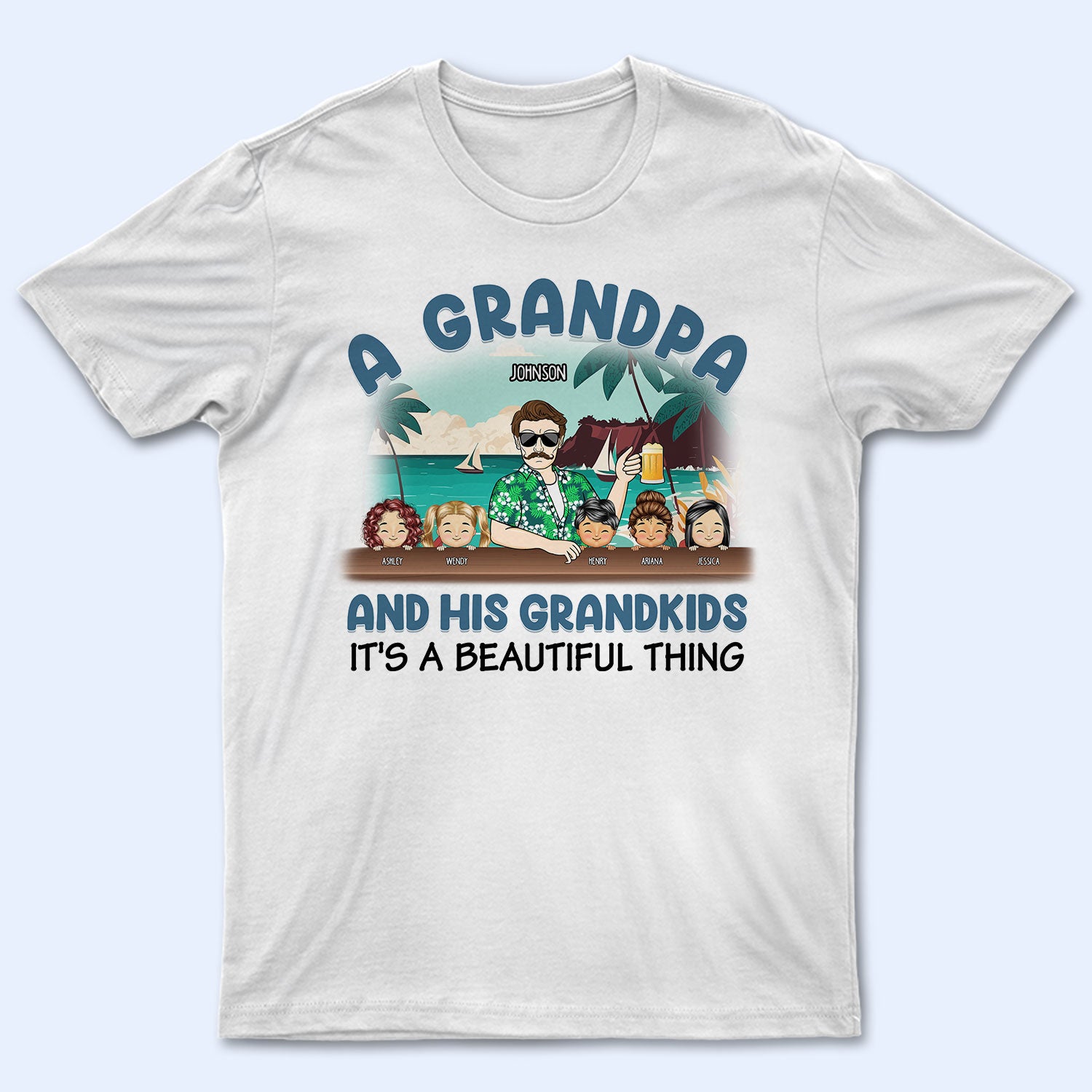 Summer Grandpa & Grandkid It’S A Beautiful Thing – Gift For Grandpa, Dad – Personalized Custom T Shirt