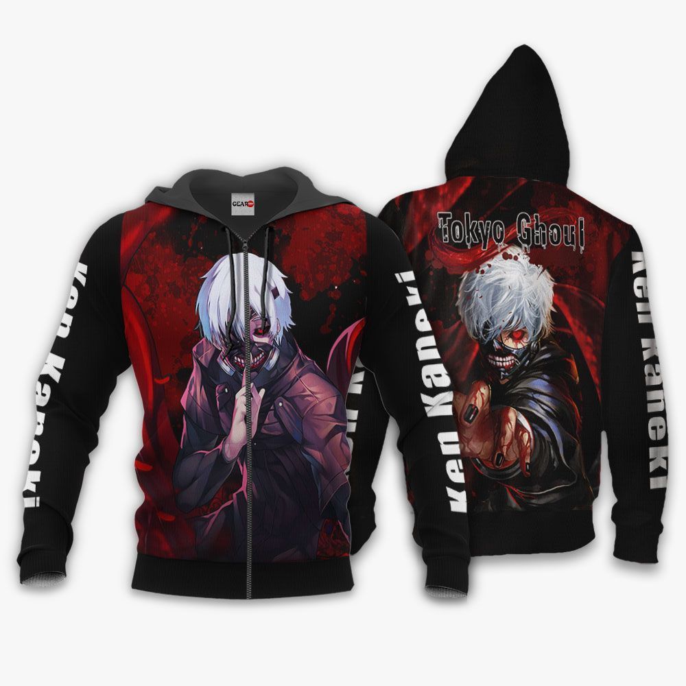 Tokyo Ghoul Ken Kaneki Hoodie Shirt Anime Zip Jacket