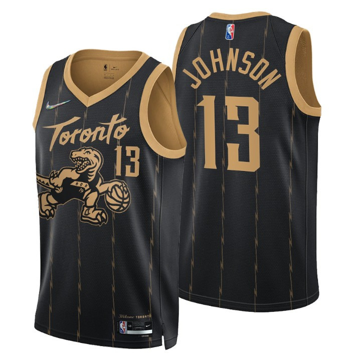 Toronto Raptors Stanley Johnson 13 NBA Basketball Team City Brandedition Black Jersey Gift For Raptors Fans