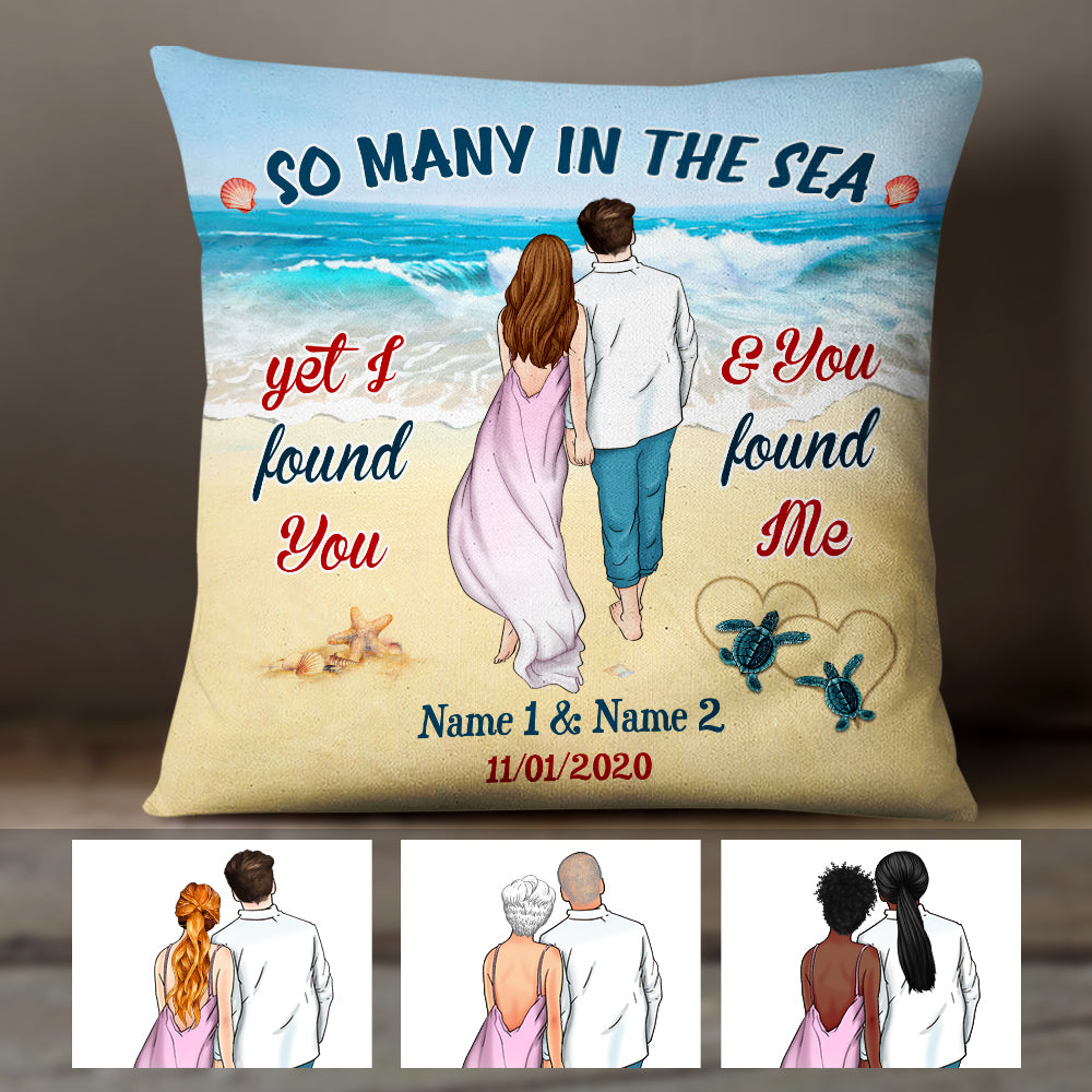 Personalized Couple Beach Pillow Jn92 95O47 (Insert Included)
