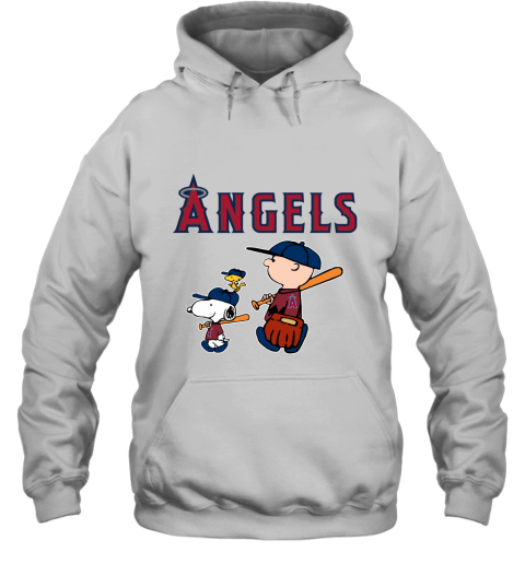 Los Angeles Angels Let’S Play Baseball Together Snoopy 2D Hoodie