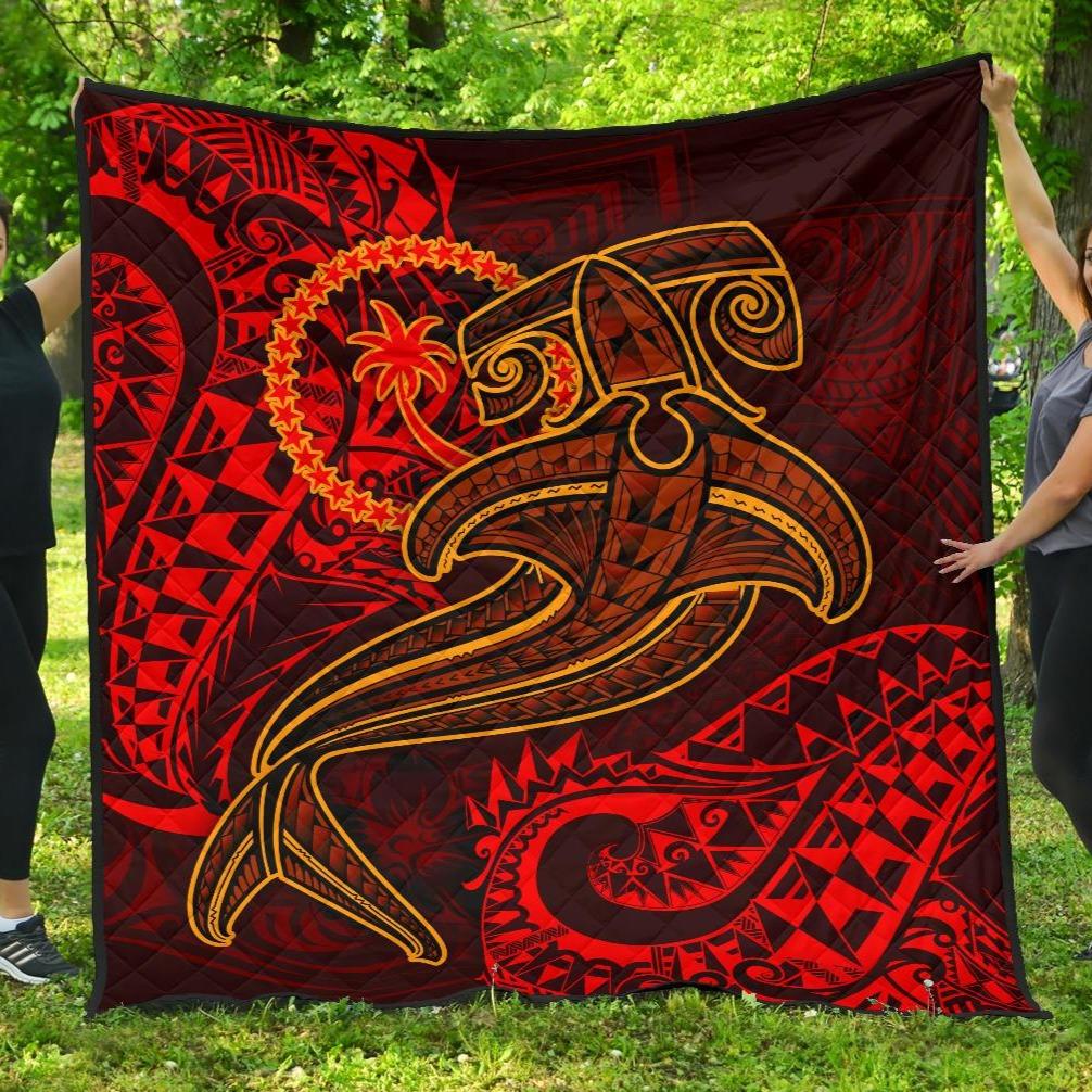 Chuuk Premium Quilt – Red Shark Polynesian Tattoo