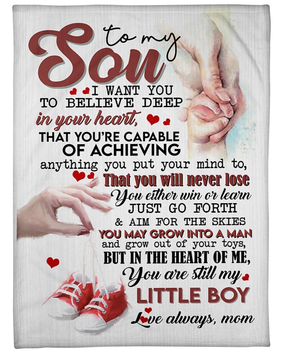 To My Son Love You Always Fleece Blanket – Quilt Blanket Gift For Son Gift For Birthday Family Home Decor Bedding Couch Sofa Soft And Comfy Cozy