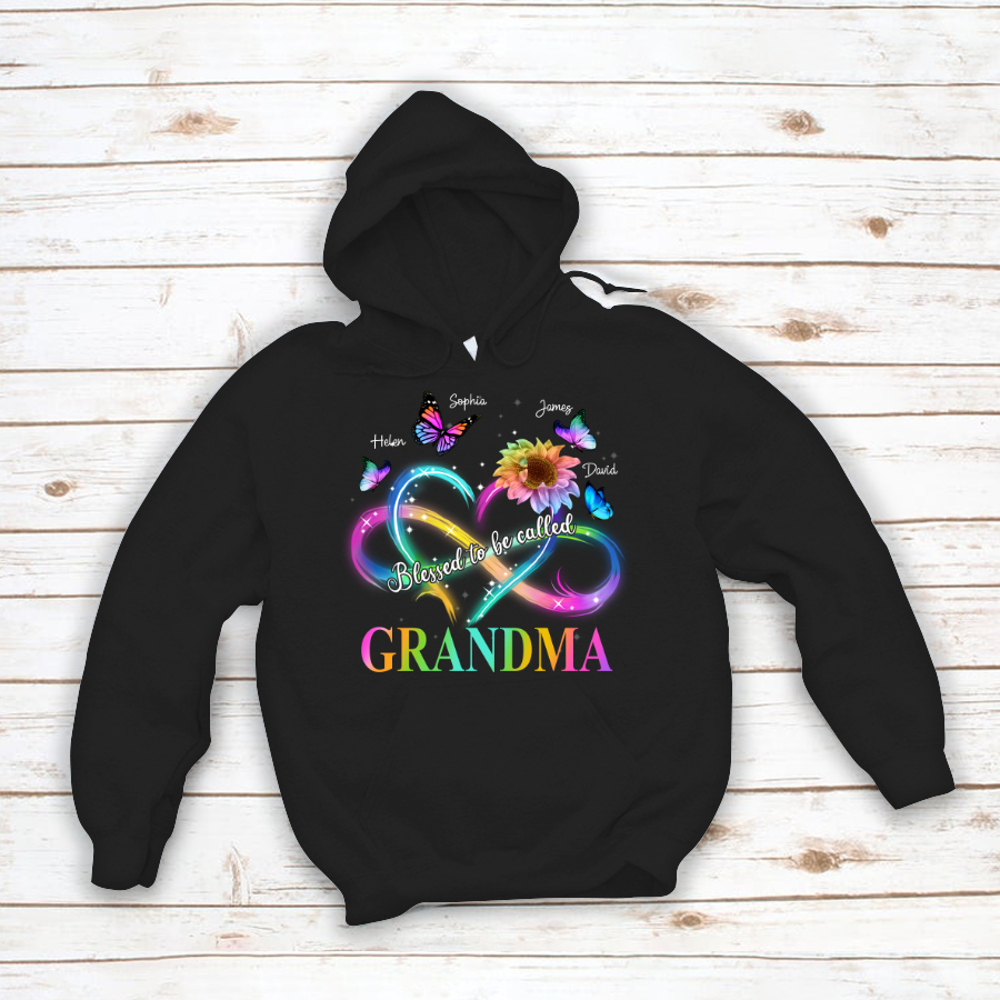 Blessed To Be Called Grandma Kid Butterflies Hoodie