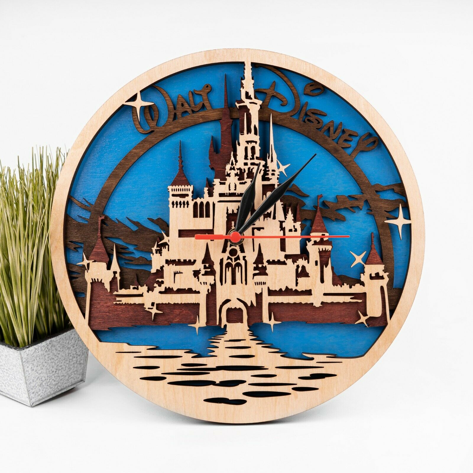 Wooden Clock – 3D Clock – Cinderella Castle