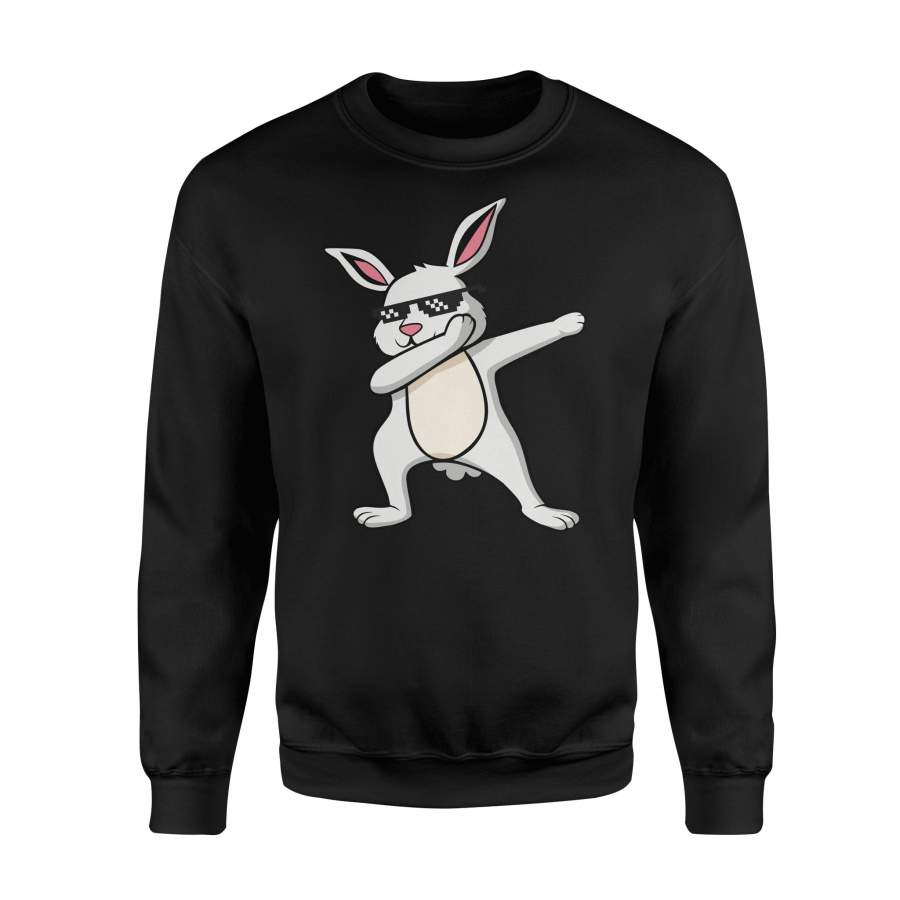 Dabbing Easter Bunny Thug Meme White Rabbit Sweatshirt