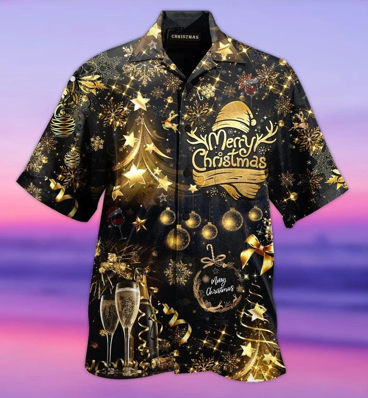 Merry Christmas Bling Black Hawaii Shirt Ha93019