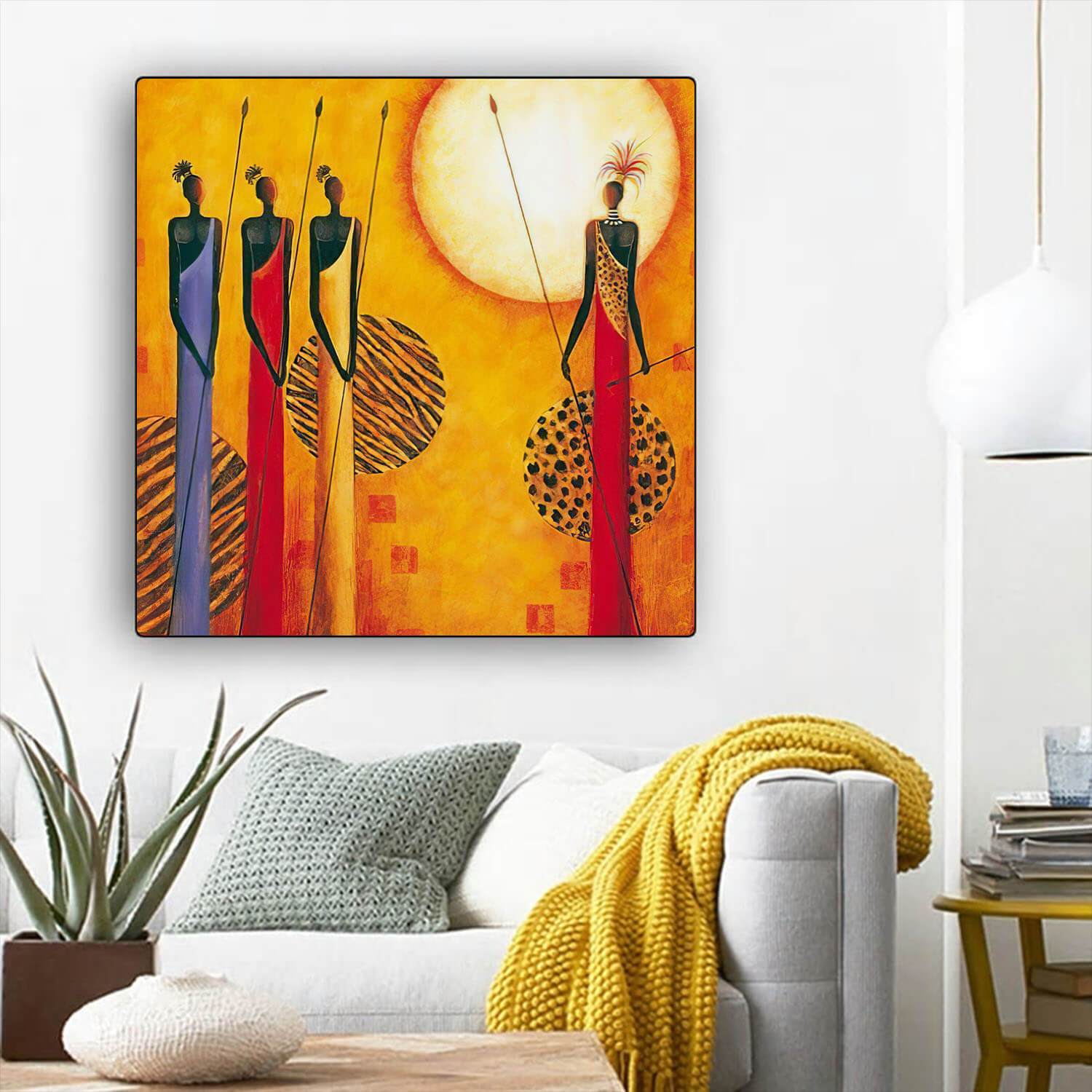 African Canvas Art Pretty Black Afro Girls African American Women Art Afrocentric Home Decor Ideas BPS14518