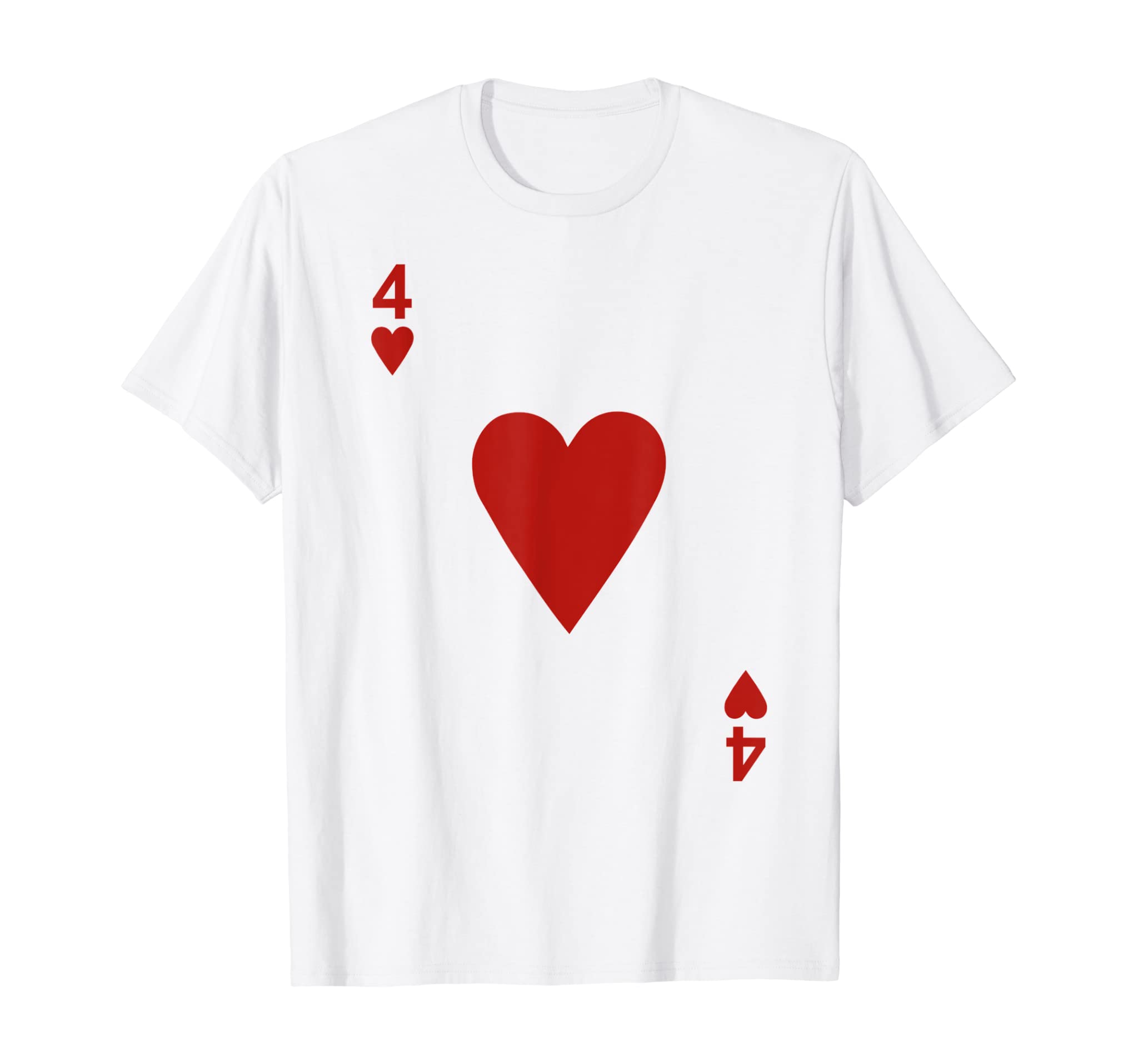 Four of hearts Tshirt Blackjack Cards Poker 21 4 Tee shirt