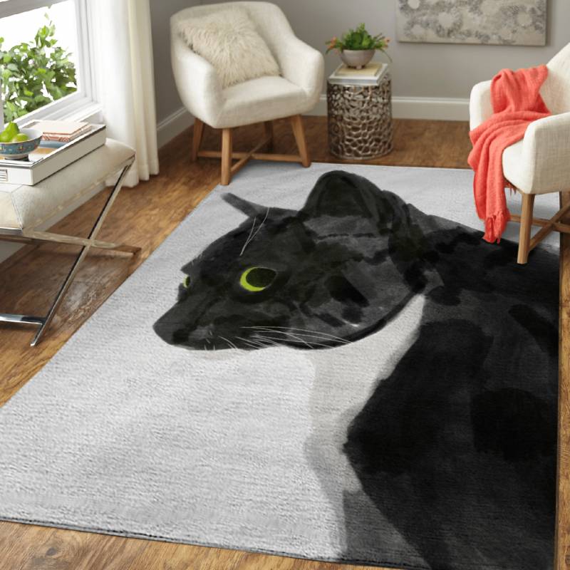 Watercolor Tuxedo Cat – Animals Area Rug Carpet