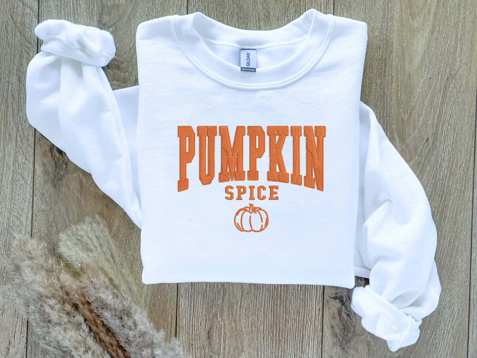 Embroidered Pumpkin Spice Sweatshirt 2D Crewneck Sweatshirt All Over Print Sweatshirt For Women Sweatshirt For Men Sws2532