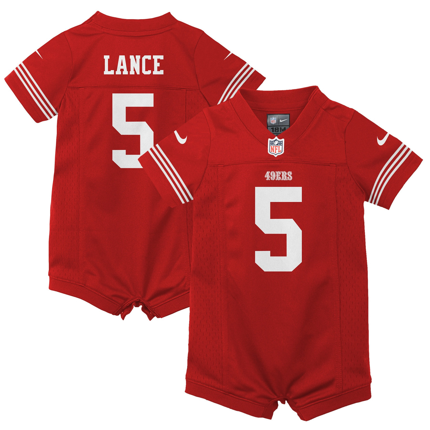 Trey Lance San Francisco 49ers Infant Romper Game Jersey – Scarlet NFL