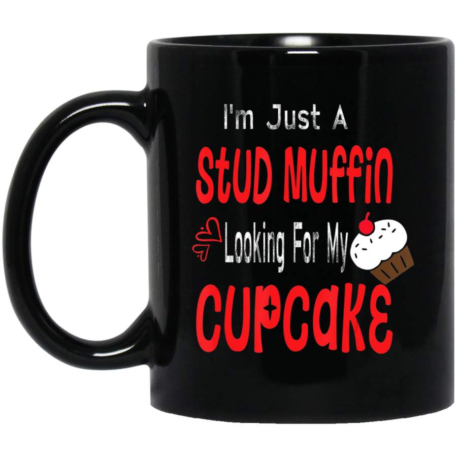 Toddler Boy Valentines Day Just A Stud Muffin Cupcake 11oz 15oz Black Mug Happy Easter Day Funny Colors Eggs Bunny Ears Peeps Cute