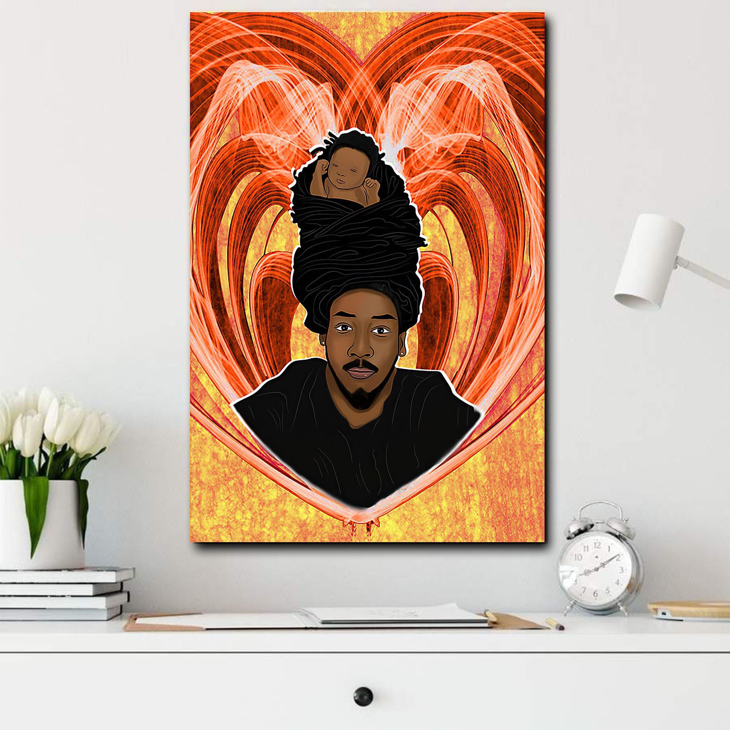 African American Canvas Art Black Man Fatherhood Black African Home Decoration