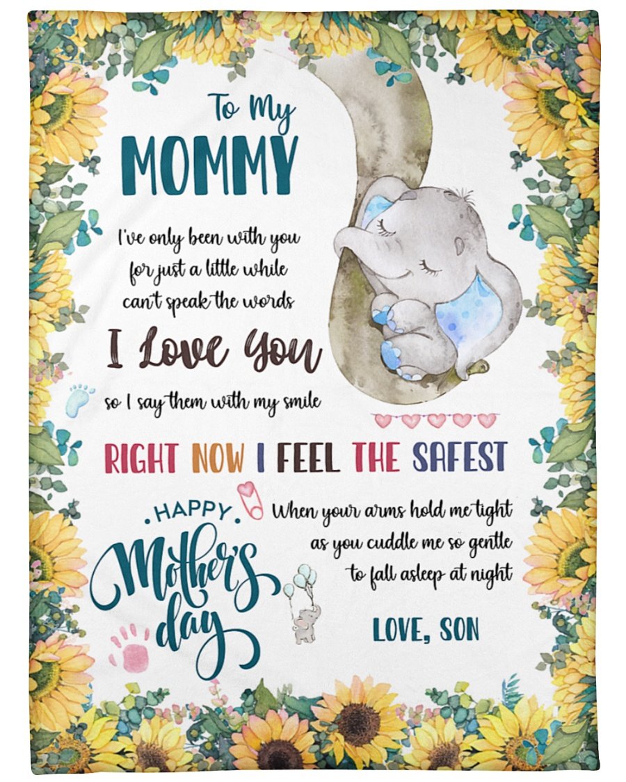 To My Mommy From Son I’ve Only Been With You, Elephant 02 Fleece Blanket, Thank You Gifts For Mother’s Day, Best Mother’s Day Gift Ideas, Home Decor Bedding Couch Sofa Soft and Comfy Cozy