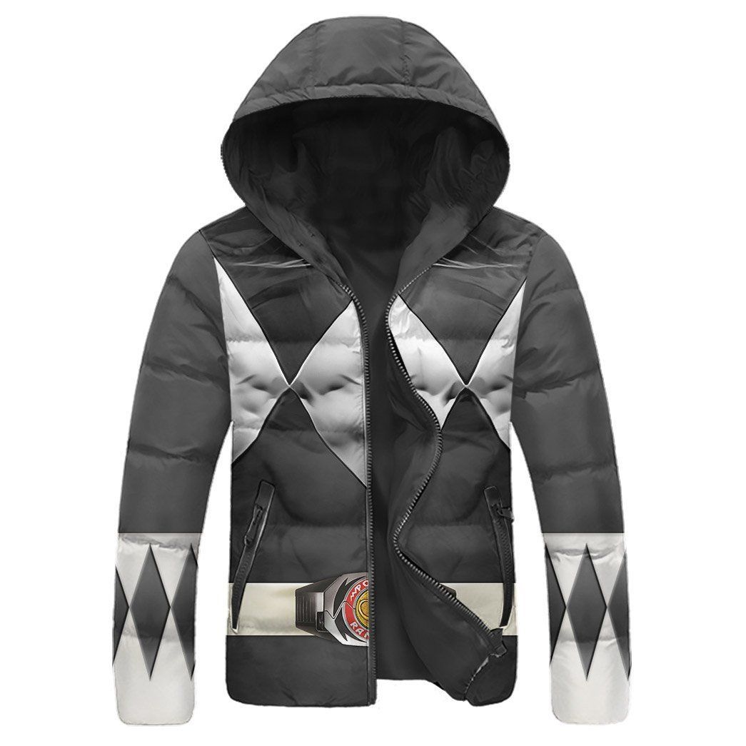 Casespring 3D Mighty Morphin Black Power Rangers Custom Down Jacket