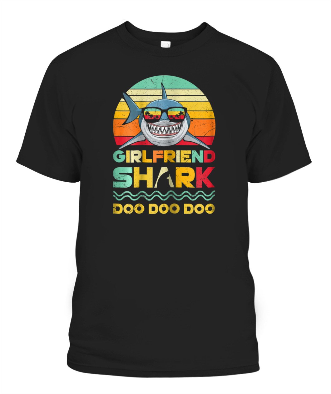 Womens Retro Vintage Girlfriend Shark Doo Doo Customize Any Ideas, Personalized T-shirt, Hoodie Adult, Kid, Unisex