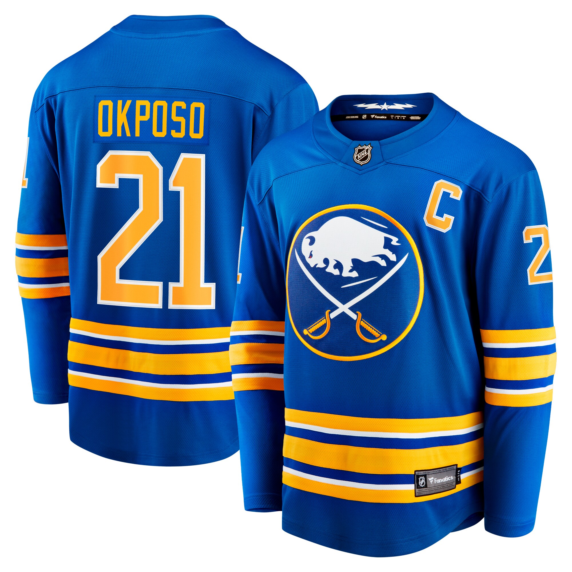 Men's Buffalo Sabres Kyle Okposo Royal Home Breakaway Jersey