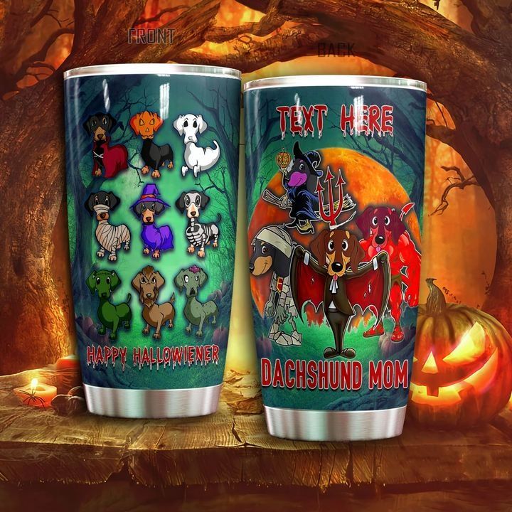 378DDTDOG-Dachshund Tumbler Personalized Halloween Dachshund Mom