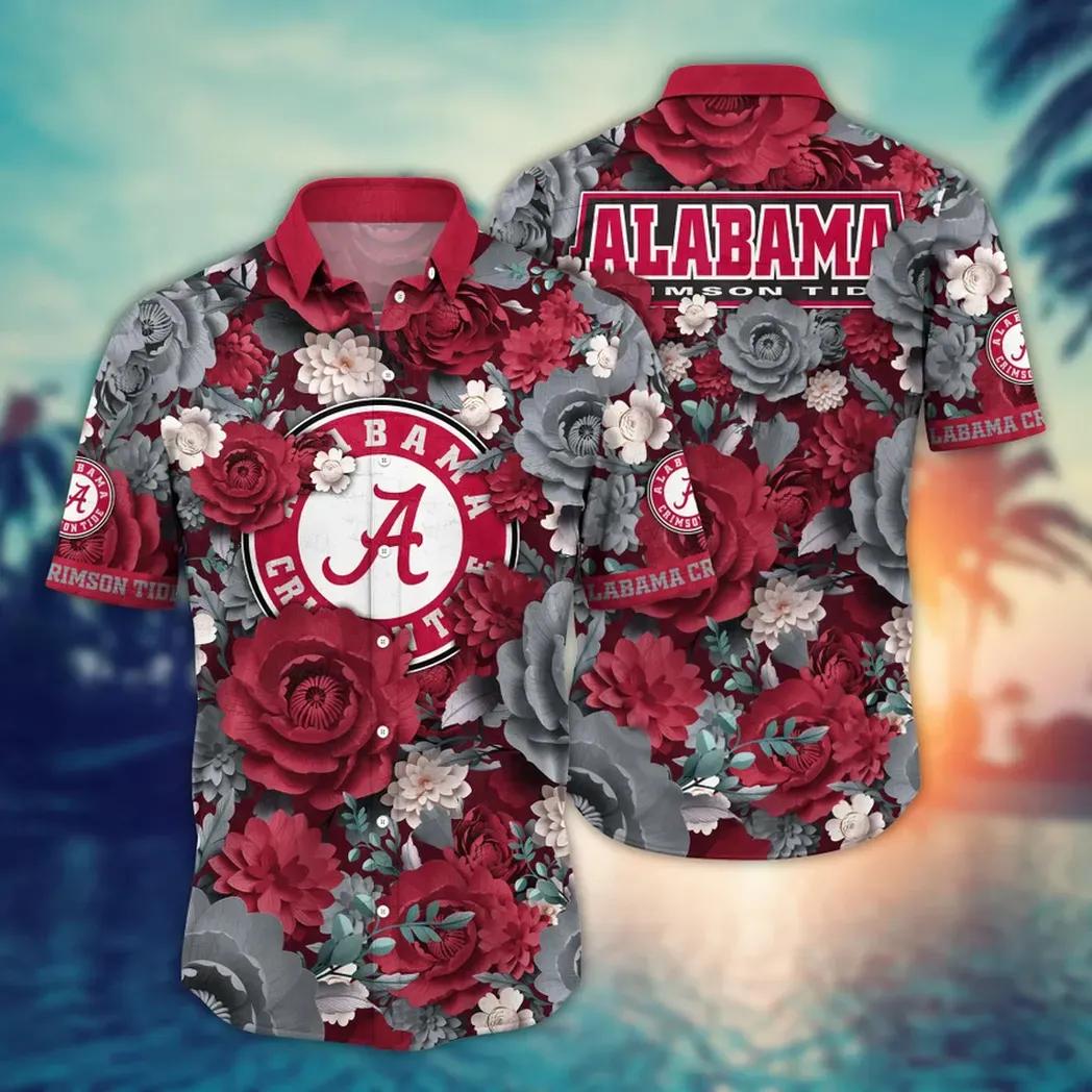Alabama Crimson Tide Ncaa Flower Aloha Hawaiian Shirt 5, Ncaa Hawaiian Shirt