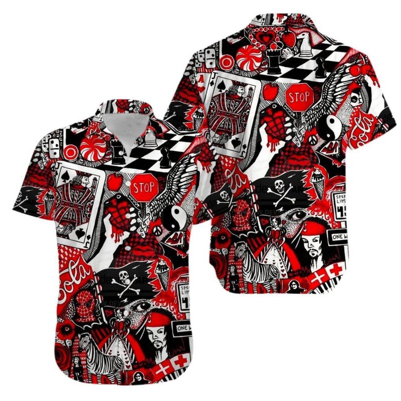 Joker Poker Hawaii Aloha Graphic Print Short Sleeve Hawaii Casual Shirt Ha106611