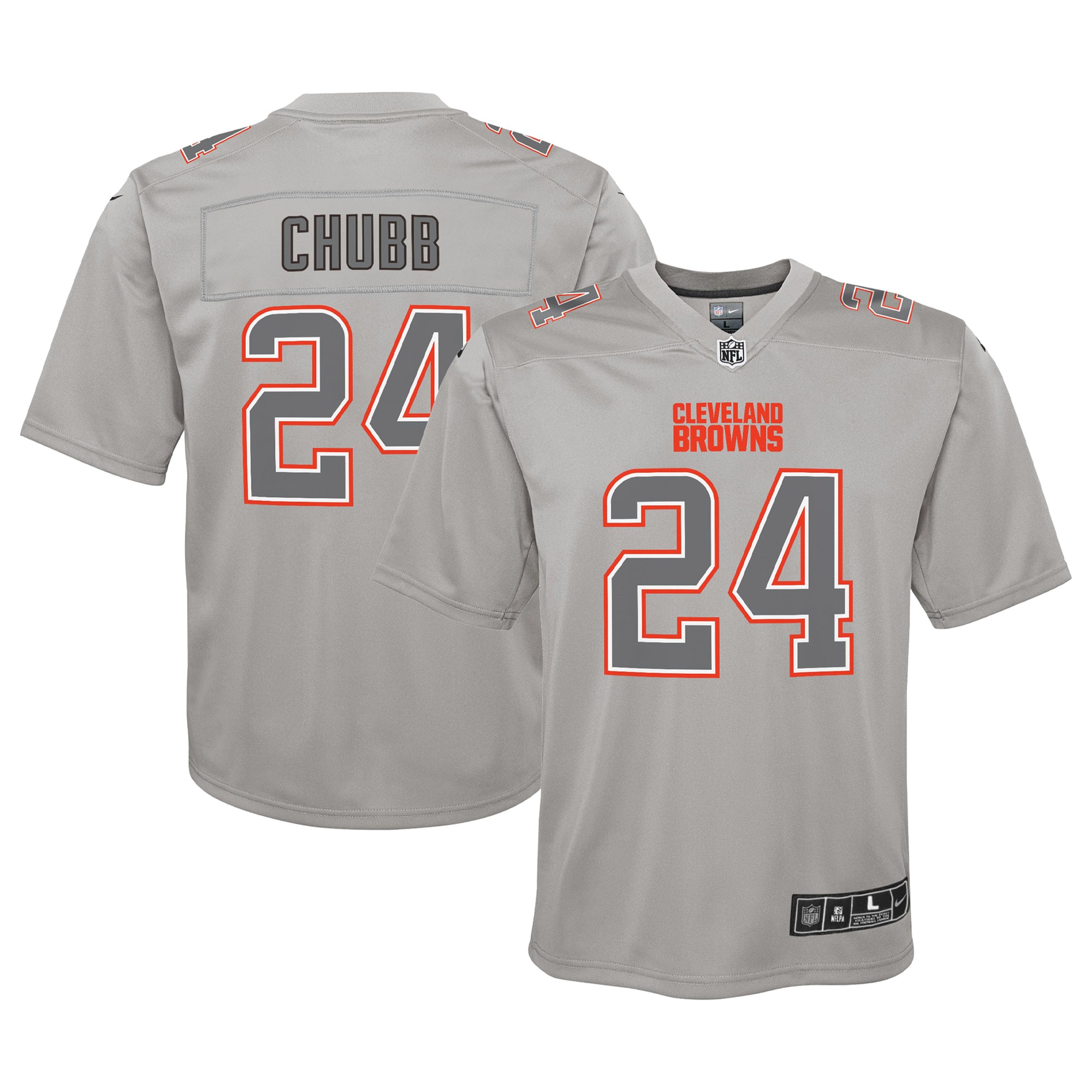 Youth Cleveland Browns Nick Chubb Gray Atmosphere Game Jersey