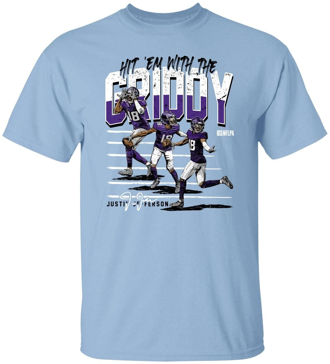 Justin Jefferson Griddy Dance Wht Youth T-Shirt